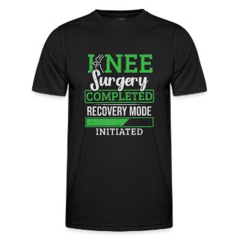 Chirurgie du genou complétée Par le remplacement du genou - T-shirt sport Homme - noir - Devant - AI Model Male 178 dark (178cm)