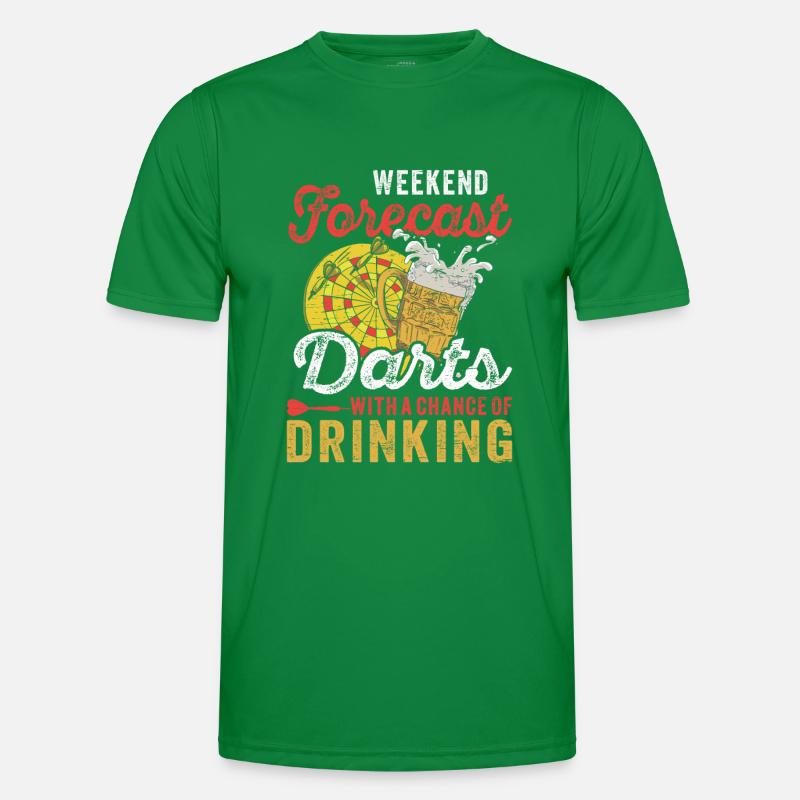 Dart Dartboard Wochenende Vorhersage Darts Trinken Männer Funktions-T-Shirt