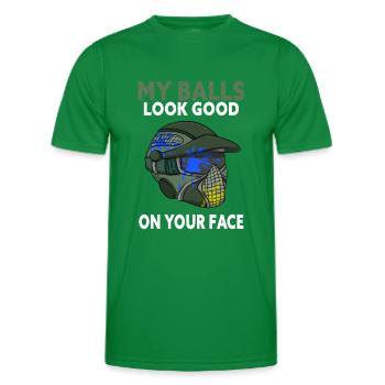 Painball Player Balls Look Good Paintball - Men's Functional T-Shirt - kelly green - Front - AI Model Male 178 dark (178cm)