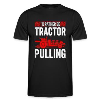 Truck Pulling I'd Rather Be Tractor Pulling - Men's Functional T-Shirt - black - Front - AI Model Male 178 dark (178cm)