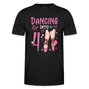 Ballettschuhe Tanzballerina 4 Ballett Geburtstag - Männer Funktions-T-Shirt - Schwarz - Vorne - AI Model Male 178 dark (178cm)