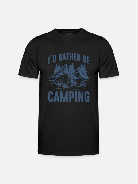 I'd Rather Be Camping - Men's Functional T-Shirt - black