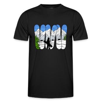 Snowboarding Snowboard Snowboarder - T-shirt sport Homme - noir - Devant - AI Model Male 178 dark (178cm)