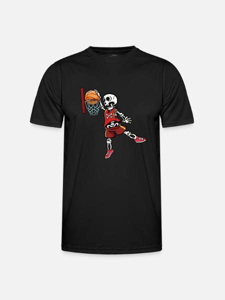 Basketball Player Skeleton Dunking Basketballer - Men's Functional T-Shirt - black