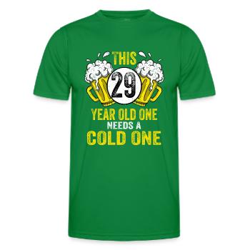 Männer Bier Geburtstag lustig 29 Jahre alt Bierliebhaber - Männer Funktions-T-Shirt - Kelly Green - Vorne - AI Model Male 178 dark (178cm)