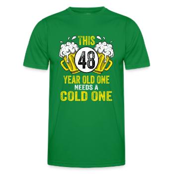 Männer Bier Geburtstag Lustig 48 Jahre alt Bierliebhaber - Männer Funktions-T-Shirt - Kelly Green - Vorne - AI Model Male 178 dark (178cm)