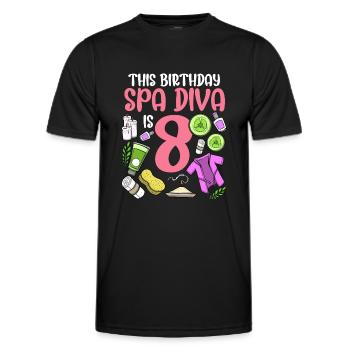 Spa Anniversaire pour les filles 8ème fête d’anniversaire Spa - T-shirt sport Homme - noir - Devant - AI Model Male 178 dark (178cm)