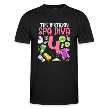 Spa Anniversaire pour les filles 4ème fête d’anniversaire Spa - T-shirt sport Homme - noir - Devant - AI Model Male 178 dark (178cm)