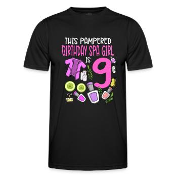 Spa Anniversaire pour les filles 9ème fête d’anniversaire Spa - T-shirt sport Homme - noir - Devant - AI Model Male 178 dark (178cm)