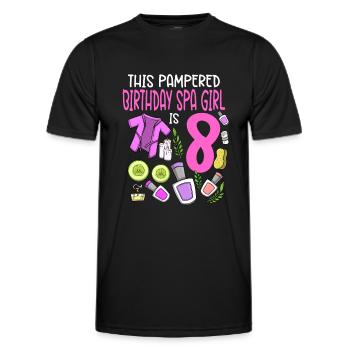Spa Anniversaire pour les filles 8ème fête d’anniversaire Spa - T-shirt sport Homme - noir - Devant - AI Model Male 178 dark (178cm)
