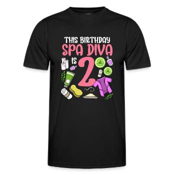 Spa Anniversaire pour les filles 2ème fête d’anniversaire Spa - T-shirt sport Homme - noir - Devant - AI Model Male 178 dark (178cm)