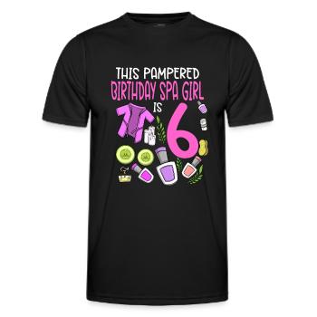 Spa Anniversaire pour les filles 6ème fête d’anniversaire Spa - T-shirt sport Homme - noir - Devant - AI Model Male 178 dark (178cm)