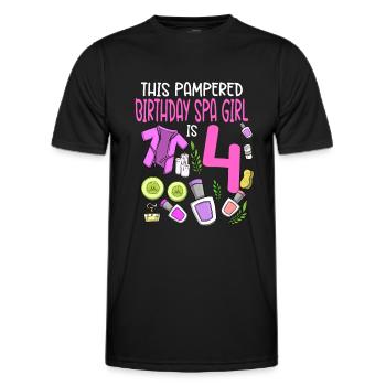 Spa Anniversaire pour les filles 4ème fête d’anniversaire Spa - T-shirt sport Homme - noir - Devant - AI Model Male 178 dark (178cm)