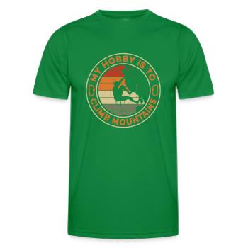 Klettern für Kletterer Bergsteigen - Männer Funktions-T-Shirt - Kelly Green - Vorne - AI Model Male 178 dark (178cm)