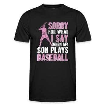 Baseball Mama Sorry für das, was ich sage Softball Mama - Männer Funktions-T-Shirt - Schwarz - Vorne - AI Model Male 178 dark (178cm)
