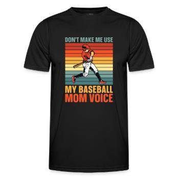 Baseball Mom Stimme Softball Mama - Männer Funktions-T-Shirt - Schwarz - Vorne - AI Model Male 178 dark (178cm)