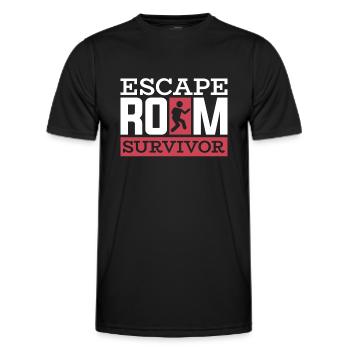 Escape Room Escape Room Lover Escaping - Men's Functional T-Shirt - black - Front - AI Model Male 178 dark (178cm)
