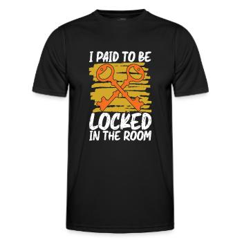 Escape Room Escape Room Lover Escaping - Men's Functional T-Shirt - black - Front - AI Model Male 178 dark (178cm)
