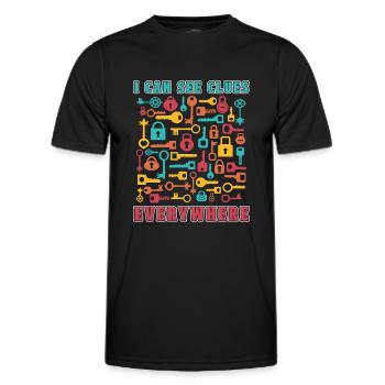 Escape Room Escape Room Lover Escaping - Men's Functional T-Shirt - black - Front - AI Model Male 178 dark (178cm)