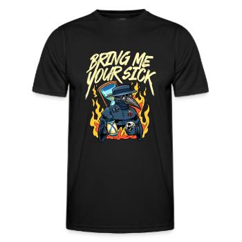 Peste Docteur Tenue Peste Docteur Masque Médicaments - T-shirt sport Homme - noir - Devant - AI Model Male 178 dark (178cm)