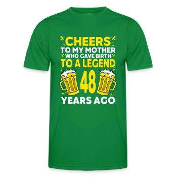 Männer Bier Geburtstag Lustiger 48 Jahre alter Bierliebhaber - Männer Funktions-T-Shirt - Kelly Green - Vorne - AI Model Male 178 dark (178cm)