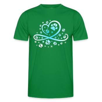 Herz mit Pfötchen und Sternen - Männer Funktions-T-Shirt - Kelly Green - Vorne - AI Model Male 178 dark (178cm)