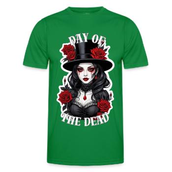 Gothic Lady With Red Roses - Men's Functional T-Shirt - kelly green - Front - AI Model Male 178 dark (178cm)