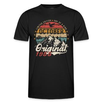 Geburtstagsgeschenk - Vintage Jahrgang Oktober 1955 - Männer Funktions-T-Shirt - Schwarz - Vorne - AI Model Male 178 dark (178cm)
