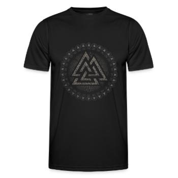 Valknut, symbole Odin, runes | Viking Nordique - T-shirt sport Homme - noir - Devant - AI Model Male 178 dark (178cm)