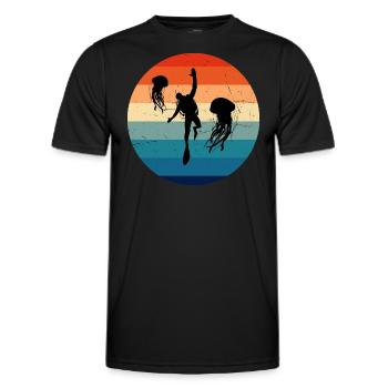 Scuba Diver Plongée sous-marine Diver Diver - T-shirt sport Homme - noir - Devant - AI Model Male 178 dark (178cm)