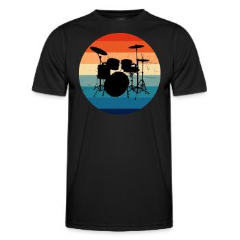 Percussionniste Batterie de batteur homme - T-shirt sport Homme - noir - Devant - AI Model Male 178 dark (178cm)