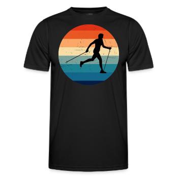 Hommes Femmes Marche nordique Marche Marche - T-shirt sport Homme - noir - Devant - AI Model Male 178 dark (178cm)