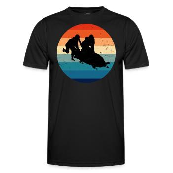 Bob fahren Bobsport Bobbahn Bob Damen Herren - Männer Funktions-T-Shirt - Schwarz - Vorne - AI Model Male 178 dark (178cm)