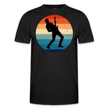 acoustic guitar guitar electric guitar ladies - Men's Functional T-Shirt - black - Front - AI Model Male 178 dark (178cm)