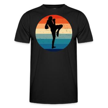 Boxeur Thaï Femmes Muay Thai Boxe Thaï Thaï Thaï - T-shirt sport Homme - noir - Devant - AI Model Male 178 dark (178cm)