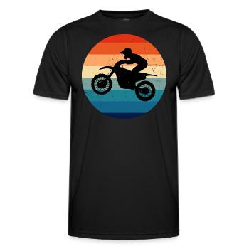 Men's Dirt Bike Dirt Bike Motocross Dirt Biker - Men's Functional T-Shirt - black - Front - AI Model Male 178 dark (178cm)