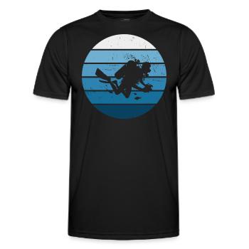 Diver Men's Scuba Diving Free Dive Diving - Men's Functional T-Shirt - black - Front - AI Model Male 178 dark (178cm)