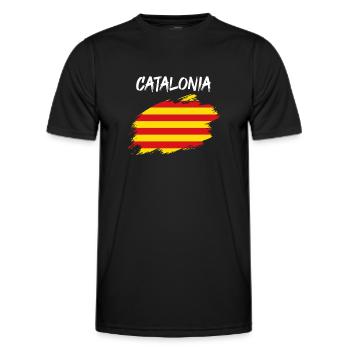 Catalonia Catalan flag flag - Men's Functional T-Shirt - black - Front - AI Model Male 178 dark (178cm)