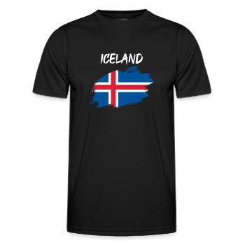 Iceland icelandic ensign flag - Men's Functional T-Shirt - black - Front - AI Model Male 178 dark (178cm)