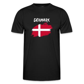 Drapeau danois drapeau drapeau danois - T-shirt sport Homme - noir - Devant - AI Model Male 178 dark (178cm)