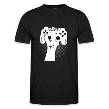 Controller Gamer Macht | Gaming - Männer Funktions-T-Shirt - Schwarz - Vorne - AI Model Male 178 dark (178cm)