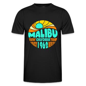 Malibu California Hippie - Men's Functional T-Shirt - black - Front - AI Model Male 178 dark (178cm)
