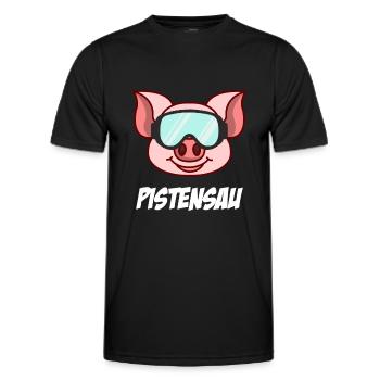 Pistensau - Männer Funktions-T-Shirt - Schwarz - Vorne - AI Model Male 178 dark (178cm)