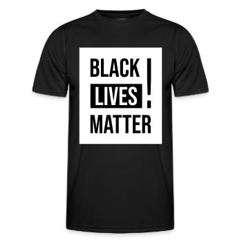 Cadeau de chemise Black Lives Matter - T-shirt sport Homme - noir - Devant - AI Model Male 178 dark (178cm)