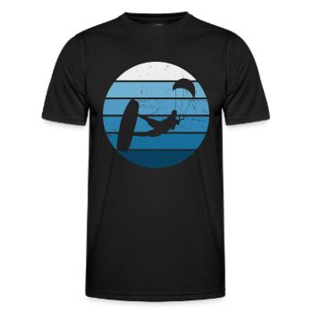 Kitesurf Kitesurf Kitesurf Kitesurfer Hommes - T-shirt sport Homme - noir - Devant - AI Model Male 178 dark (178cm)