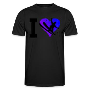 Freestyle Ski Men Women Slopestyle Ski Freestyle - Men's Functional T-Shirt - black - Front - AI Model Male 178 dark (178cm)