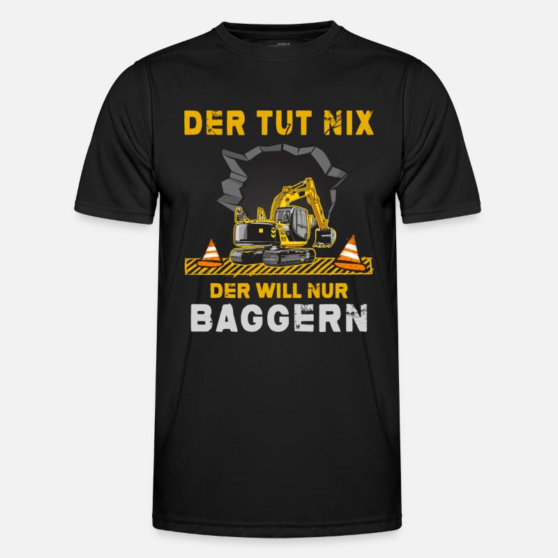 Bagger Baggerfahrer Baggerschaufel Bauleiter - Männer Funktions-T-Shirt - Schwarz