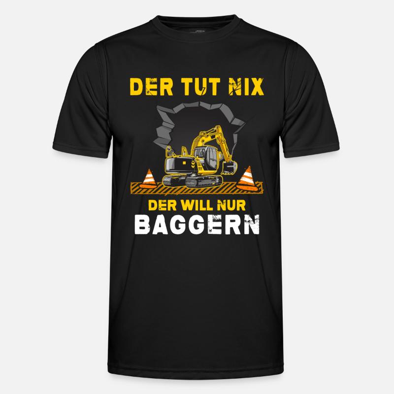 bagger baggerfahrer Baggerschaufel Baustelle - Männer Funktions-T-Shirt - Schwarz