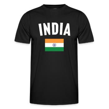 India Flag - Men's Functional T-Shirt - black - Front - AI Model Male 178 dark (178cm)
