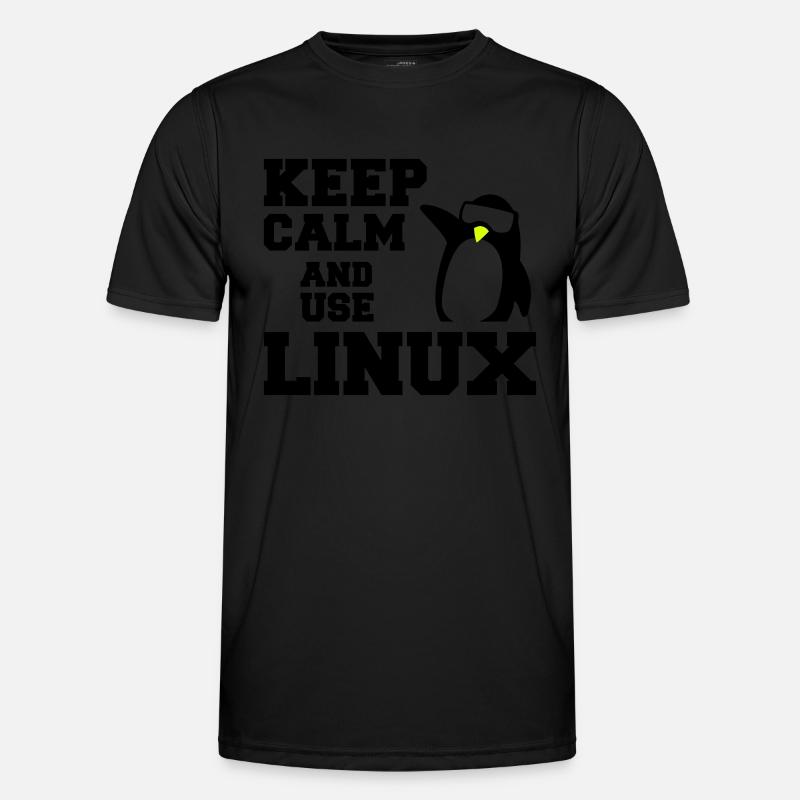 keep calm use linux - Men's Functional T-Shirt - black